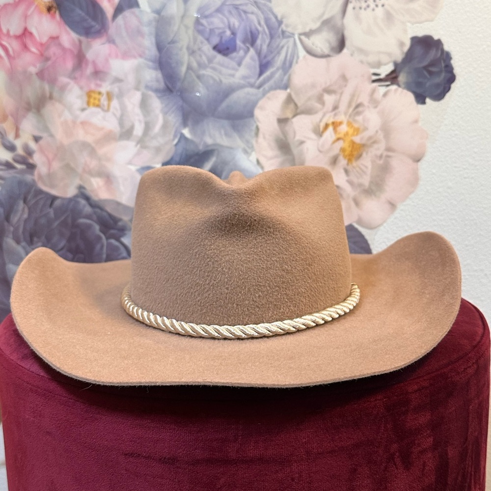 NEW Gladys Tamez Millinery Alex Hat in Camel Brown Suede Cowboy Small S - Picture 4 of 10